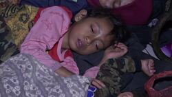 Tsunami displaced spend the night in shelters Instructional Video