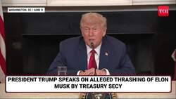 Trump Asked Point Blank Whether Elon Was Thrashed By Aide Scott Bessent | Watch His Stunning Reply News Clip