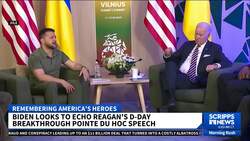 Biden looks to echo Reagan in D-Day 80th anniversary speech from Pointe du Hoc News Clip