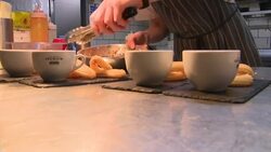 Restaurant chef preparing desserts News Clip
