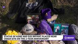 Statue Of Kobe Bryant And Daughter Placed At Crash Site On Anniversary News Clip