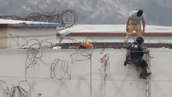 CLEAN : PHOTOS: Police remove bodies from roof of Ecuador prison where 68 died News Clip