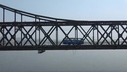 Multiple Wide shots of the Sino-Korean Friendship Bridge... News Clip