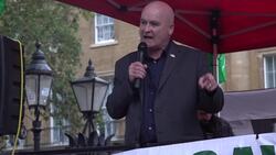 Mick Lynch and Jeremy Corbyn speak at RMT protest News Clip