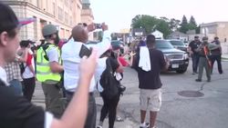 CLEAN : Kenosha: Stand-off between law enforcement officers and protesters News Clip