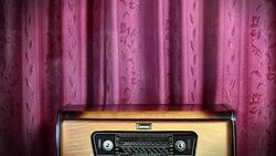 3D Slow motion footage of vintage radio Stock Footage