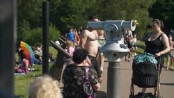 People sunbathing amid coronavirus lockdown at Ruislip Lido News Clip
