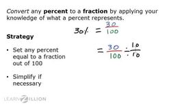 Converting Percents to Fractions Instructional Video