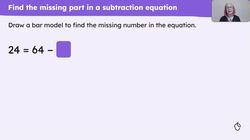 Find the missing part when subtracting two-digit numbers Instructional Video