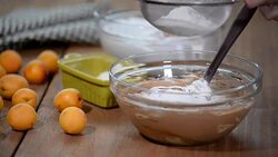 The Process of Making Chocolate Cake. Chef sifting flour Stock Footage