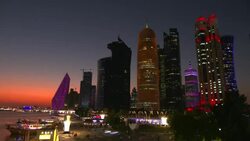 The Doha skyline at sunset News Clip