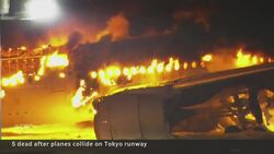 Plane collision at Tokyo airport kills 5, produces giant fireball News Clip