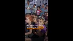 Makeshift cinema camp gives children temporary escape from war in Gaza News Clip