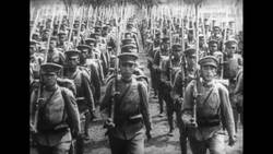 Japanese and Italian Youth Recruits Marching Stock Footage