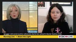 CBC's Heather Hiscox speaks with 12-year-old social justice advocate Arbor Doucette News Clip
