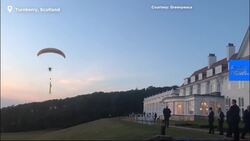 Trump 'well below par': paragliding protester flies over Scotland resort News Clip