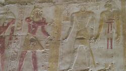 Egypt, Abydos - Temple of Sety I - Hall of Osiris Stock Footage