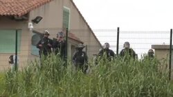 CLEAN : Corsica: Tense rally near riot police barracks near Bastia News Clip