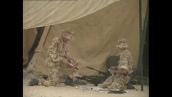 Royal Irish Hussars in desert during Operation Desert Shield News Clip