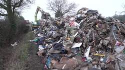 Huge flytipping load blocks road and traps community News Clip