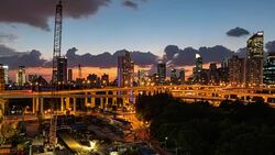 Timelapse of construction site in sunset Stock Footage