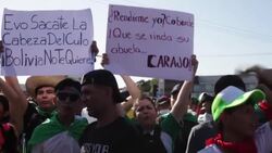 CLEAN : Anti-govt protesters sloganeer against Evo Morales in Santa Cruz News Clip