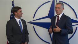 Handshake between NATO Sec Gen and US Acting Sec of Def News Clip