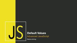 Quick JavaScript Crash Course - Modern and Advanced JavaScript - Default Operators Instructional Video