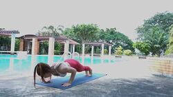 Asian woman workout yoga and Pilates Stock Footage