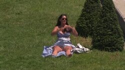 CLEAN : Parisians bask in sunshine at Sacre Coeur basilica News Clip