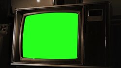 Old Tv With Green Screen. Stock Footage