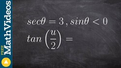 Evaluate the half angle of tangent from a triangle Instructional Video