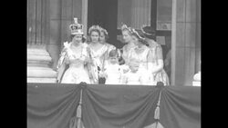 British Royal family waves from Buckingham Palace balcony after coronation of Queen Elizabeth II News Clip
