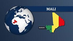 Earth Sphere Map and Mali Country Map with National Flag Stock Footage