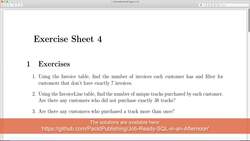 Job-Ready SQL in an Afternoon - Exercise 4 Instructional Video