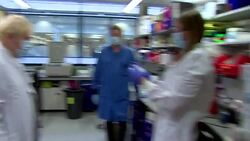 Boris Johnson visiting Oxford vaccine research lab News Clip
