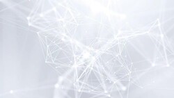 Abstract Low poly Molecule And Communication white bright technology Connection structure social mesh Network polygonal background. soft cleans professional business presentation loop motion Stock Footage