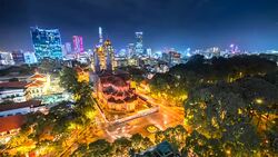 4k Time lapse movie of Beauty Notre Dame cathedral in Ho Chi Minh City, Vietnam Stock Footage