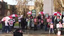 Campaigners against End of Life Bill protest outside Parliament News Clip