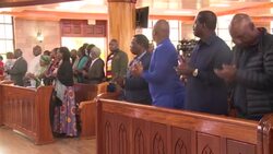 CLEAN : Kenya election frontrunner Odinga attends Sunday mass as party calls for peace and patience News Clip