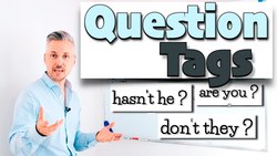 Lesson on how to use QUESTION TAGS (are you? - hasn't he?) Instructional Video