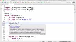 Master Microservices with Spring Boot and Spring Cloud - Step 33 – Creating Post Entity and Many to One Relationship with User Entity Instructional Video