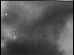 US Carrier hit in Pacific Battle, 1942 Stock Footage