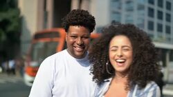 Portrait of Young Couple Outdoors Stock Footage