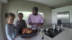 Holiday Season Mix Race Friend Family Indoor Stock Footage