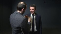 CLEAN : Paris mayoral candidate announces resignation: cutaways of interview News Clip