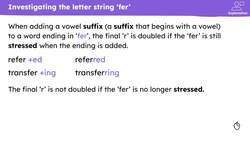 Investigating the letter string ‘fer’ Instructional Video