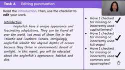 Editing the first half of a non-chronological report about anglerfish Instructional Video
