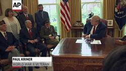 Trump honors World War II vets in Oval Office News Clip