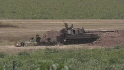CLEAN : Israeli artillery positions in southern Israel near Gaza border News Clip